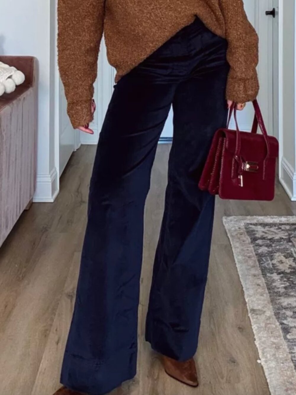 J. Crew - Wide-leg velvet Sailor trouser - Navy Blue - Size 25